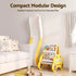 Kids Slide Playset 5‑in‑1 Yellow – Bookshelf, Drawing Board & Table