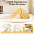 Kids Slide Playset 5‑in‑1 Yellow – Bookshelf, Drawing Board & Table