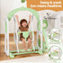 Kids Slide Swing Set Basketball Hoop Ring Football Outdoor Toys 140cm Green