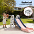 Kids Slide Set Basketball Hoop Ring Outdoor Playground Toy Rabbit 147cm
