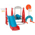 Kids Slide Swing Set Basketball Hoop Rings Football Outdoor Toys 140cm Red