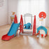 Kids Slide Swing Set Basketball Hoop Rings Football Outdoor Toys 140cm Red