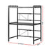 Artiss Kitchen Bakers Rack 40-60CMX78CM Metal Microwave Stand Black