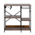 3-Tier Kitchen Rack with 2 Power Outlets Microwave Storage Shelf 6 Hooks 90CM