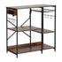 3-Tier Kitchen Rack with 2 Power Outlets Microwave Storage Shelf 6 Hooks 90CM
