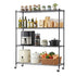 4‑Tier Metal Kitchen Rack 152×45×187cm – 180kg Shelves, Wheels, Black