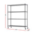 4‑Tier Metal Kitchen Rack 152×45×187cm – 180kg Shelves, Wheels, Black