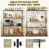 4‑Tier Metal Kitchen Rack 152×45×187cm – 180kg Shelves, Wheels, Black