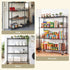 4‑Tier Metal Kitchen Rack 152×45×187cm – 180kg Shelves, Wheels, Black