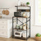 Artiss 4-Tier Kitchen Rack with 2 Power Outlets 6 Hooks Microwave Storage Shelf