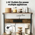 Artiss 4-Tier Kitchen Rack with 2 Power Outlets 6 Hooks Microwave Storage Shelf