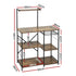 4-Tier Kitchen Rack with Pull Out Basket 6 Hooks Microwave Storage Shelf