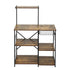 4-Tier Kitchen Rack with Pull Out Basket 6 Hooks Microwave Storage Shelf