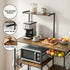 4-Tier Kitchen Rack with Pull Out Basket 6 Hooks Microwave Storage Shelf