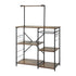 4-Tier Kitchen Rack with Pull Out Basket 6 Hooks Microwave Storage Shelf