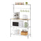 Kitchen Rack 4‑Tier Silver – Metal Storage Shelf with Hooks, 90×34×151cm