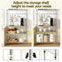 Kitchen Rack 4‑Tier Silver – Metal Storage Shelf with Hooks, 90×34×151cm
