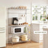 Kitchen Rack 4‑Tier Silver – Metal Storage Shelf with Hooks, 90×34×151cm
