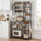 Kitchen Utility Rack – 96cm, Power Outlets, Hooks, Pull‑Out Basket, Black/Brown