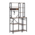 Kitchen Utility Rack – 96cm, Power Outlets, Hooks, Pull‑Out Basket, Black/Brown