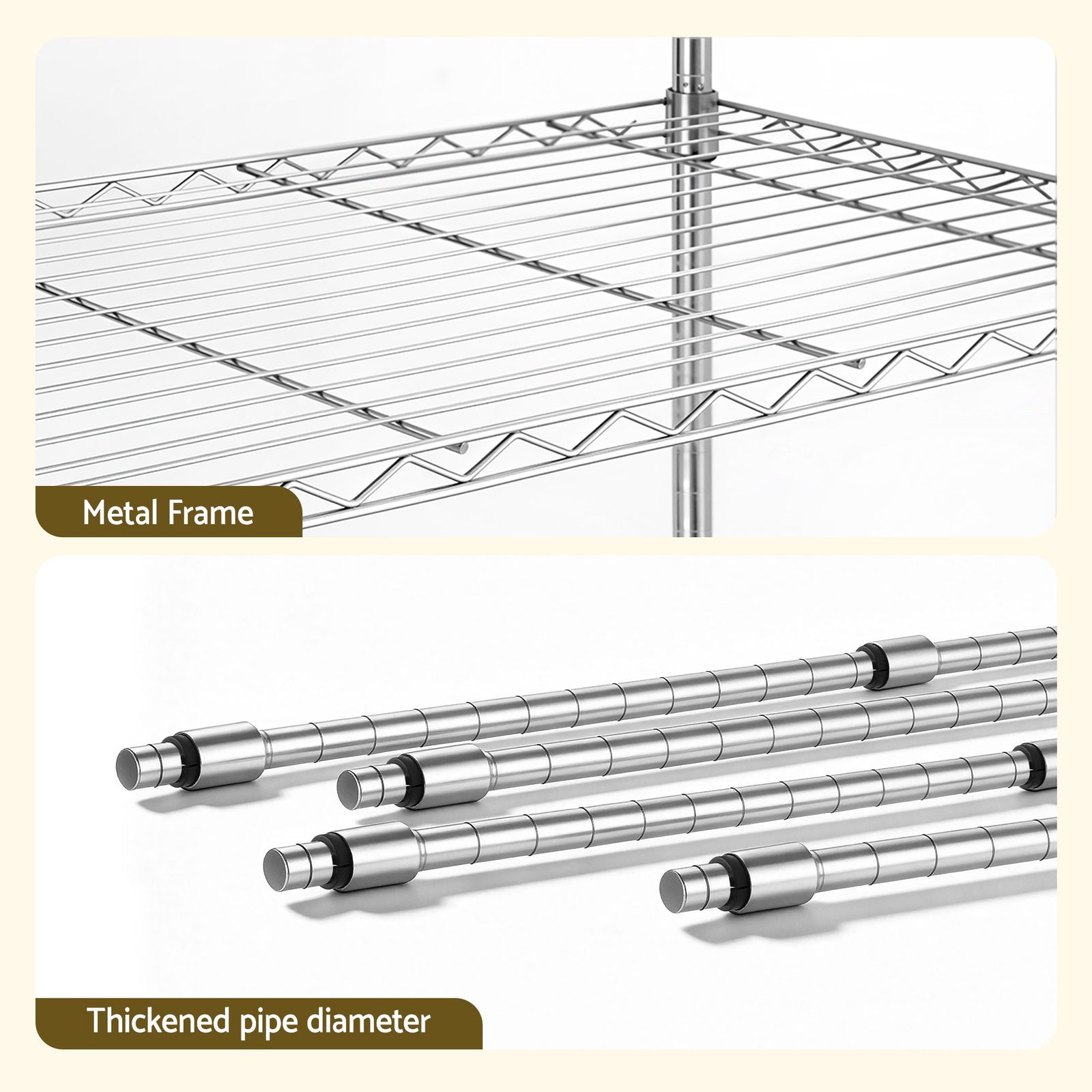 5‑Tier Metal Shelving Unit – Heavy‑Duty 180kg/Tier, 120×45×179cm, Silver