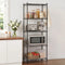 Kitchen Rack 5‑Tier 55×30×150cm – Metal Storage Shelving Unit, 50kg/Tier, Black