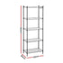 Kitchen Rack 5‑Tier 55×30×150cm – Metal Storage Shelving Unit, 50kg/Tier, Black