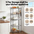 Kitchen Rack 5‑Tier 55×30×150cm – Metal Storage Shelving Unit, 50kg/Tier, Black