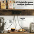 5-Tier Kitchen Rack with Power Outlets 90CMX153CM Microwave Storage Shelf