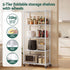 5-Tier Foldable Kitchen Bakers Rack 71x160cm Microwave Stand White