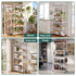 5-Tier Foldable Kitchen Bakers Rack 71x160cm Microwave Stand White