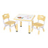 Kids Table and 2 Chairs Set Height Adjustable Toddler Desk and Chair Set for Ages 3-8, Activity Table with Graffiti Desktop for Learning Drawing Playing, Yellow