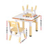 Kids Table and 2 Chairs Set Height Adjustable Toddler Desk and Chair Set for Ages 3-8, Activity Table with Graffiti Desktop for Learning Drawing Playing, Yellow