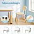 Kids Table and 2 Chairs Set Height Adjustable Toddler Desk and Chair Set for Ages 3-8, Activity Table with Graffiti Desktop for Learning Drawing Playing, Yellow