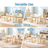 Kids Table and 2 Chairs Set Height Adjustable Toddler Desk and Chair Set for Ages 3-8, Activity Table with Graffiti Desktop for Learning Drawing Playing, Yellow