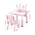 Keezi Kids Table and 2 Chairs Set Height Adjustable Toddler Activity Table Graffiti Top Pink