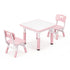 Keezi Kids Table and 2 Chairs Set Height Adjustable Toddler Activity Table Graffiti Top Pink