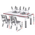 Kids Table and 4 Chairs Set Height Adjustable Toddler Desk and Chair Set for Ages 3-8, Children Activity Table with Graffiti Desktop for Learning Drawing Playing, Grey