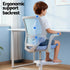 Kids Ergonomic Study Chair Adjustable w/ Wheels Footrest Blue