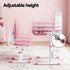 Kids Study Desk Chair Set Adjustable Ergonomic Table LED Lamp Pink