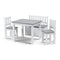 2 in 1 Kids Table and Chair Set, Activity Table with Storage Bench and 2 Chairs for Reading, Drawing, Writing, Snack Time & Arts Crafts, 4 PCS Toddler Table and Chair Set, Grey