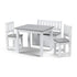 2 in 1 Kids Table and Chair Set, Activity Table with Storage Bench and 2 Chairs for Reading, Drawing, Writing, Snack Time & Arts Crafts, 4 PCS Toddler Table and Chair Set, Grey
