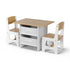 Kids Table and 2 Chairs Set Wooden Activity Table wit 2 Storage Drawers, Toddler Table and Chair Set for Children Drawing, Reading, Crafts, Eating, Natural