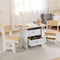 Kids Table and 2 Chairs Set Wooden Activity Desk with Storage Drawers