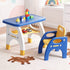 Kids Table and Chair Set HDPE Toddler Activity Play Set Blue/Yellow