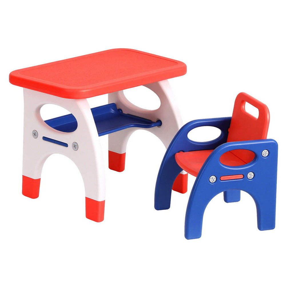 Kids Table and Chair Set HDPE Toddler Activity Play Set Orange/Yellow
