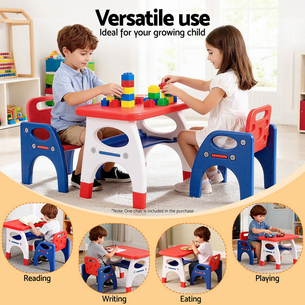 Kids Table and Chair Set HDPE Toddler Activity Play Set Orange/Yellow