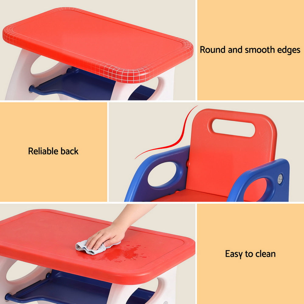 Kids Table and Chair Set HDPE Toddler Activity Play Set Orange/Yellow