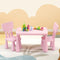 Kids Table and 2 Chairs Set Pink PP Furniture Play Study Set