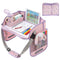 Kids Travel Tray Car Seat Lap Desk Portable Car Desk Organiser for Car & Airplane Pink